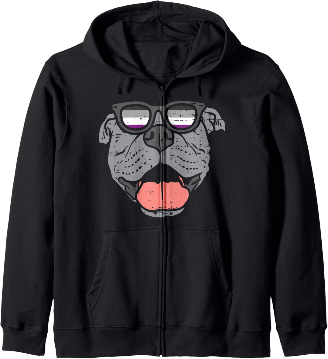 Pitbull Dog LGBTQ Asexual Flag Ace Pride Ally Dog Lover Kapuzenjacke