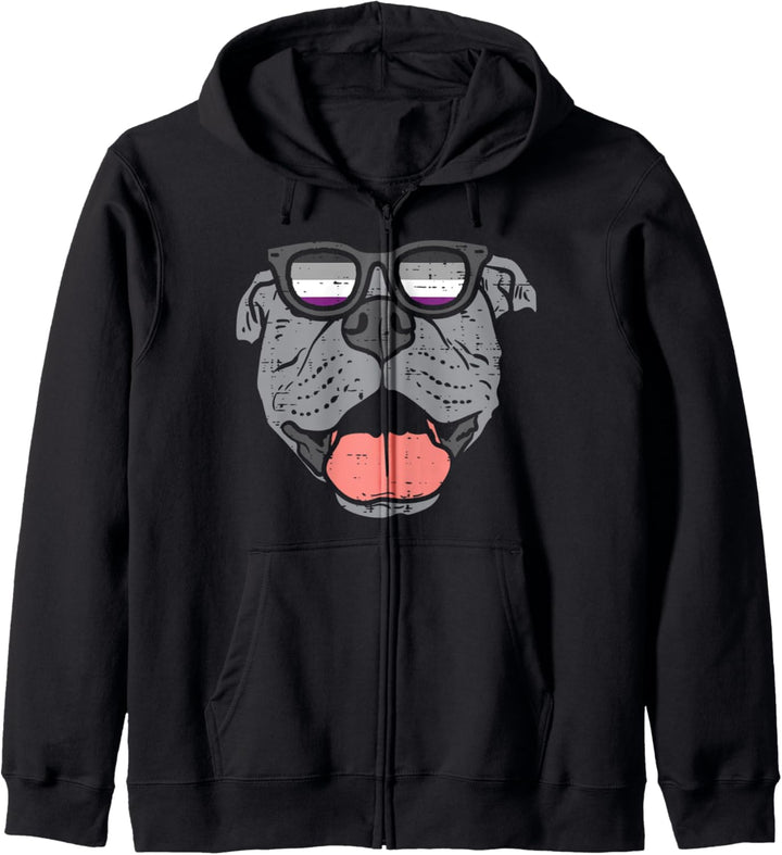 Pitbull Dog LGBTQ Asexual Flag Ace Pride Ally Dog Lover Kapuzenjacke