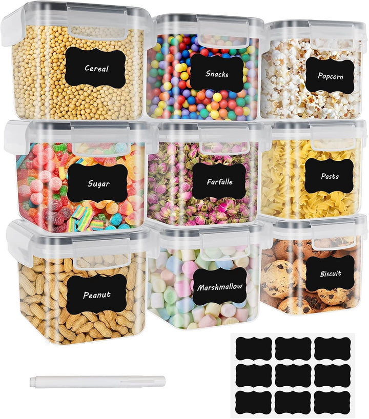 0.8L Vorratsdosen 9 Set Aufbewahrungsbox Küche Luftdicht Behälter aus Plastik Mit Deckel Kunststoff