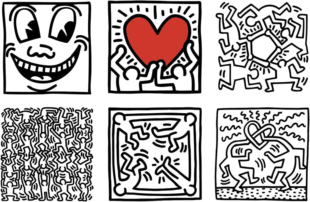 Vilac 9227 Keith Haring Würfelset 9 Stück, Mehrfarbig