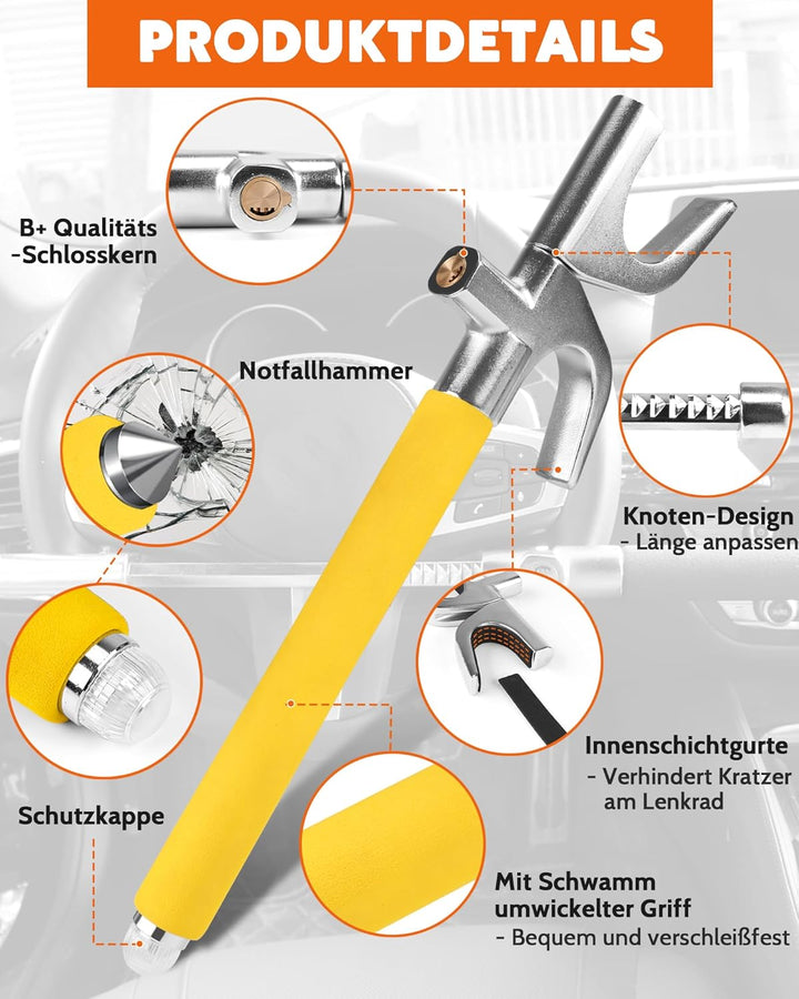 Tevlaphee Lenkradkralle, Lenkradschloss für Auto, Auto Diebstahlsicherung, Lenkradsperre Wohnmobil,