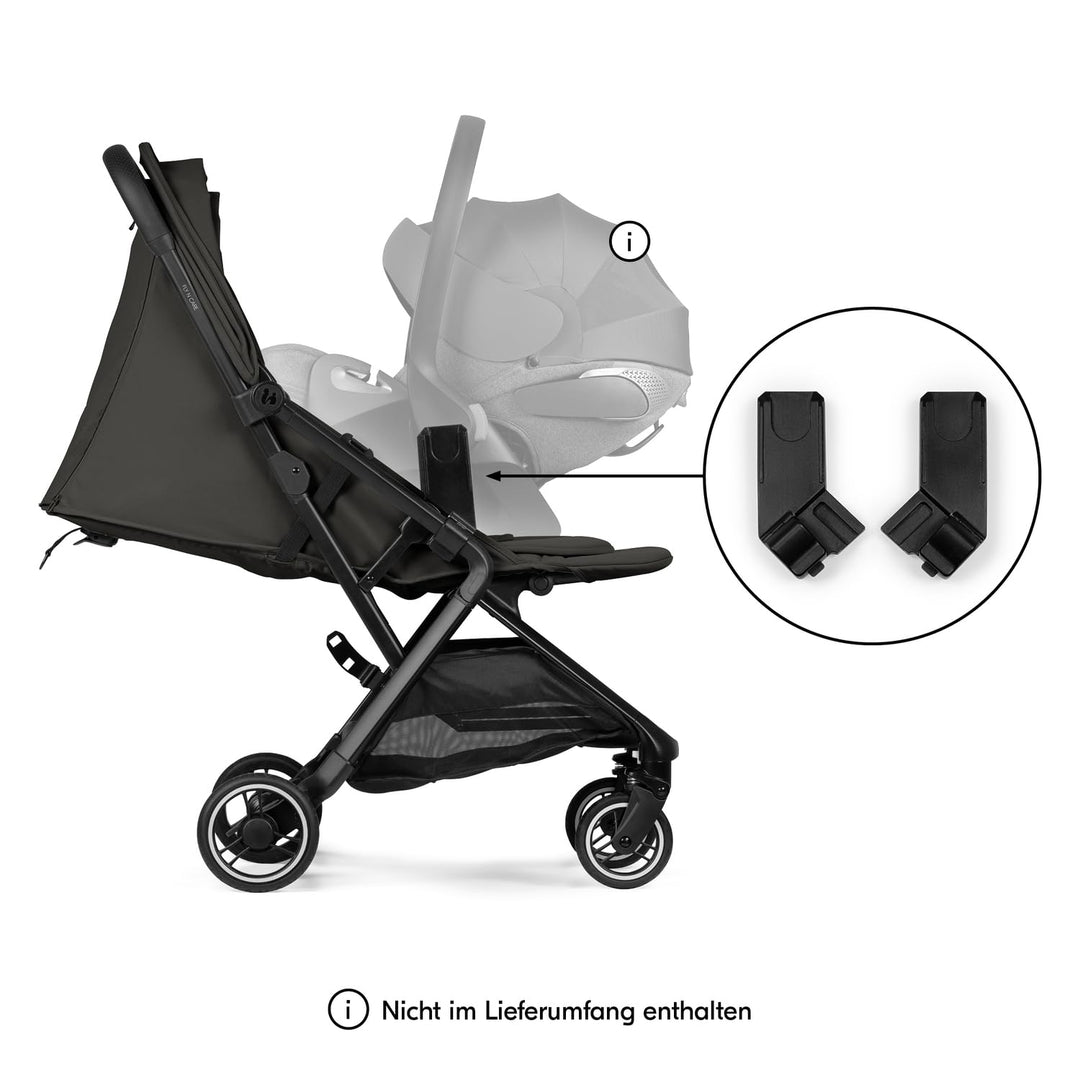 hauck All-in-One Reisebuggy Set, Flugzeug Handgepäck, Fly N Care Black | Einhändig klappbar mit Trag