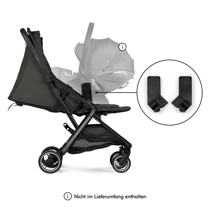 hauck All-in-One Reisebuggy Set, Flugzeug Handgepäck, Fly N Care Black | Einhändig klappbar mit Trag
