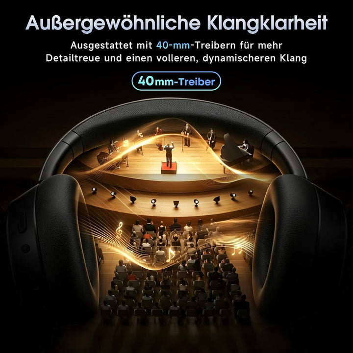 Bluetooth-Kopfhörer mit hybrider aktiver Geräuschunterdrückung, Kabellose Over-Ear-Kopfhörer mit Blu