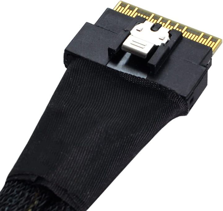 Cablecc PCI-E Ultraport Slimline SAS Slim 4.0 SFF-8654 8i 74pin to Dual Oculink SFF-8611 Cable 50cm