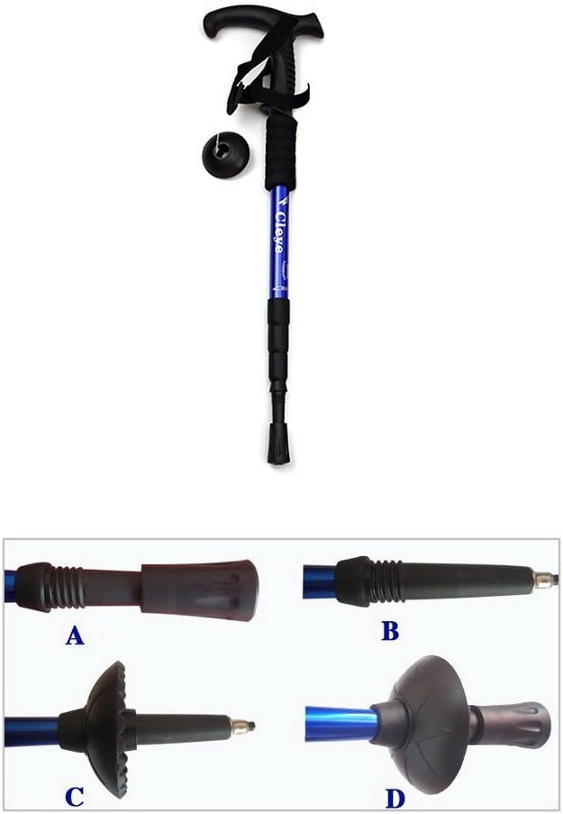 ITODA Wanderstöcke Trekkingstöcke 51-110cm verstellbar T-Griff leicht Wanderstock mit Anti-Rutsch An