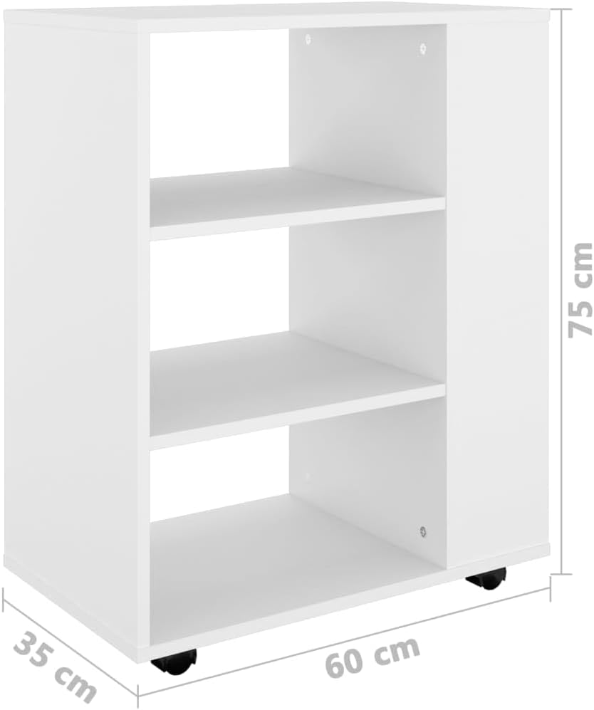 Mobiler Aktenschrank Lagerschrank aus Holzwerkstoff Beistellschrank mit Rollen für Wohnzimmer Schlaf