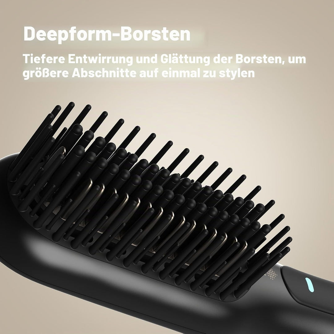 Revamp Progloss Deepform Keramik Glättbürste - Haarbürste & Glätteisen/Haarglätter in einem, für nas