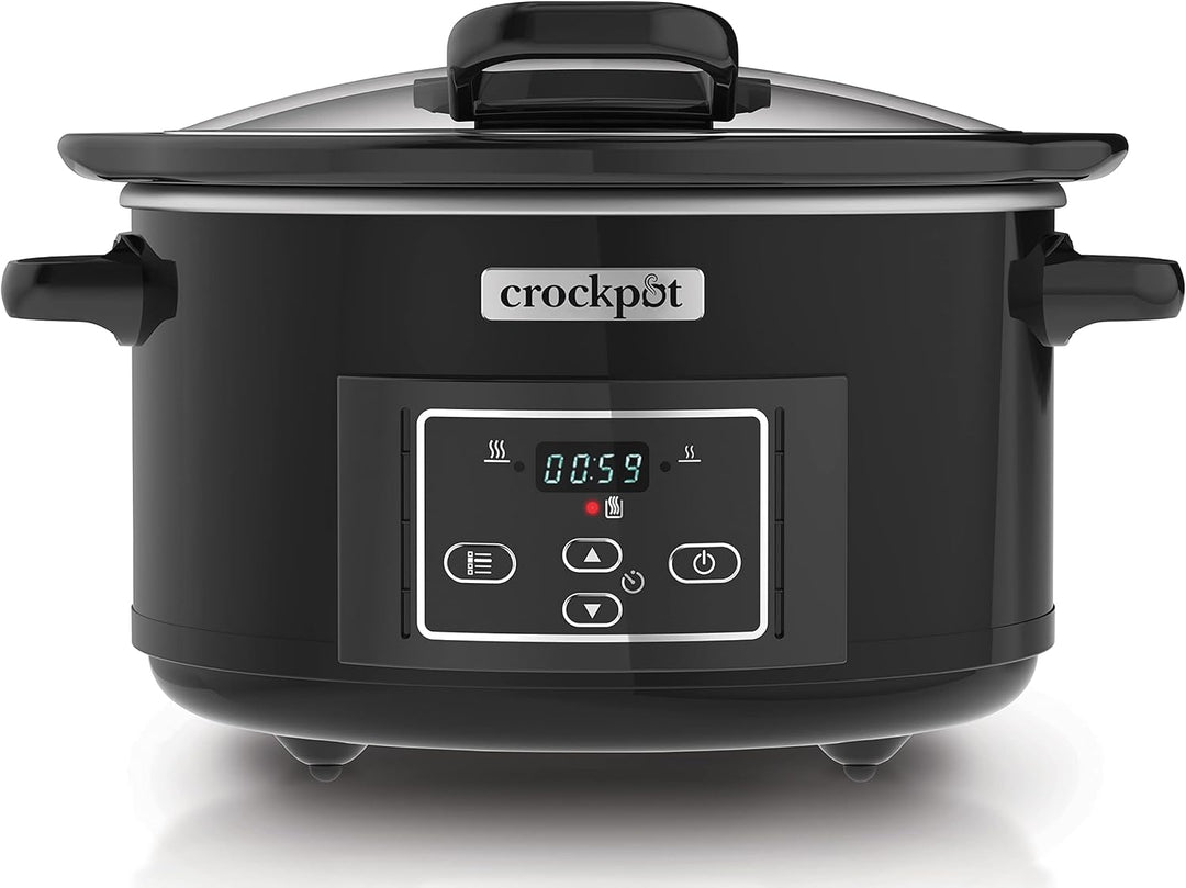Crock-Pot Digital-Schongarer Slow Cooker mit Scharnierdeckel | einstellbare Garzeit | 4,7 Liter (4-5