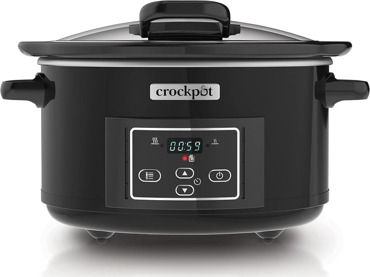 Crock-Pot Digital-Schongarer Slow Cooker mit Scharnierdeckel | einstellbare Garzeit | 4,7 Liter (4-5