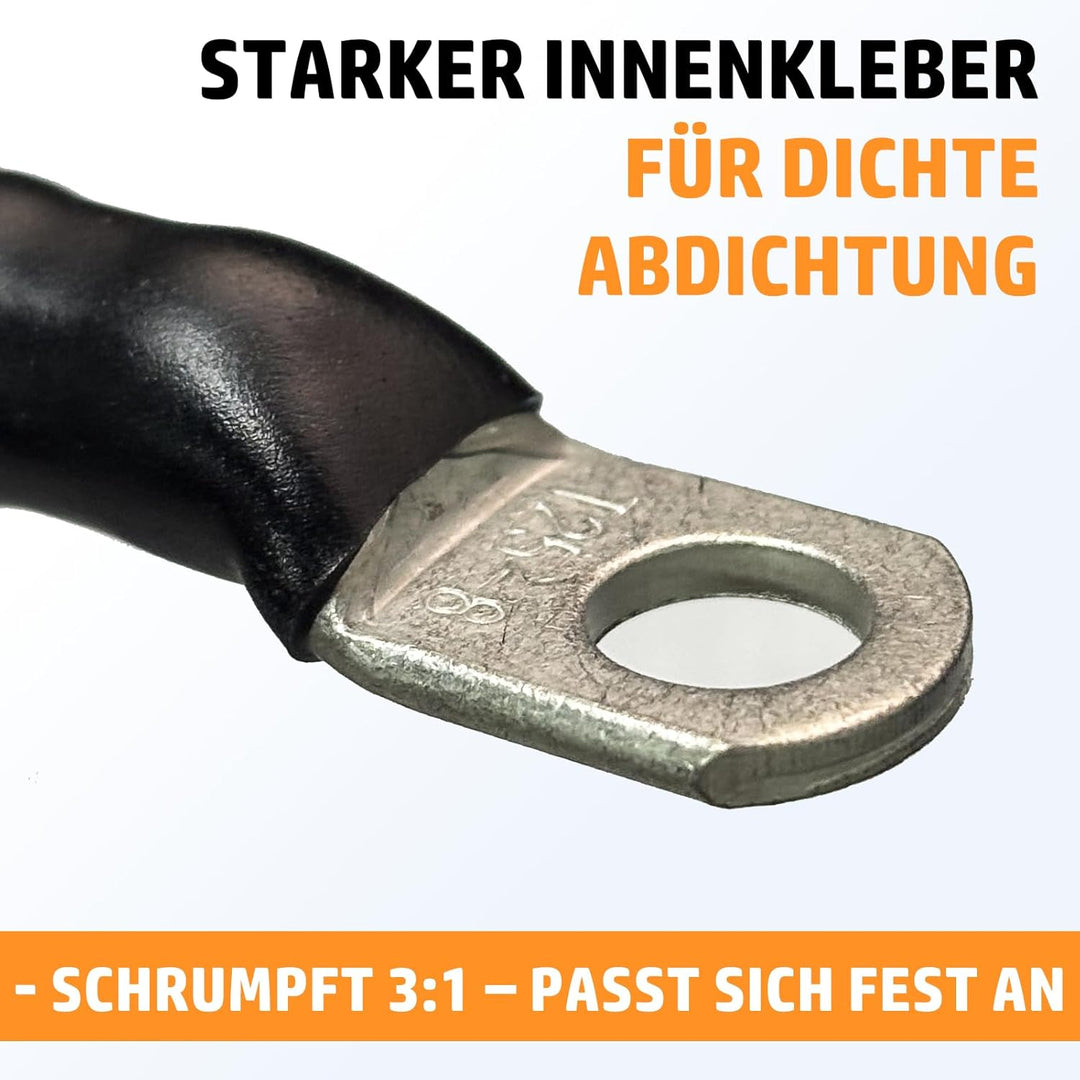 PEBA Crimpzange Kabelschuhe Set, Rohrkabelschuh Zange 6-50mm² mit Ringkabelschuhe, Kupfer Ringklemme