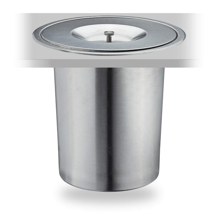 Relaxdays Mülleimer für Arbeitsplatte, 8 l, Edelstahl, für Biomüll, Einbaumülleimer mit Deckel, HxD: