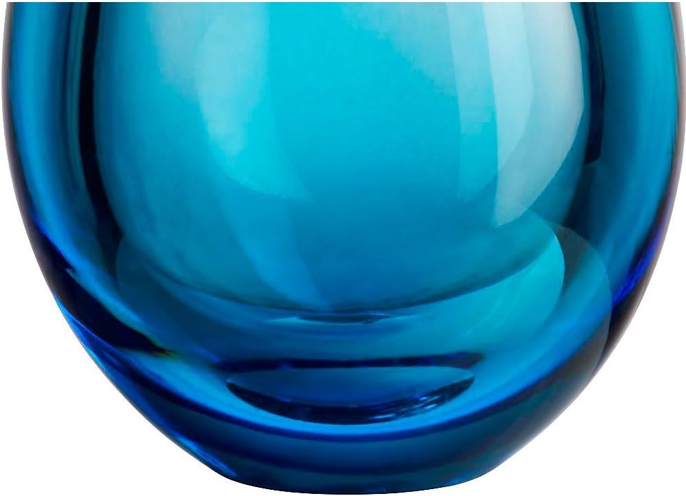CRISTALICA Blumenvase Glas Vase Tischvase Tischdeko Hochzeitdeko Raumdekoration Acera Blau 30 cm Gla