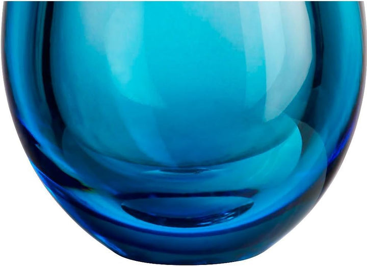 CRISTALICA Blumenvase Glas Vase Tischvase Tischdeko Hochzeitdeko Raumdekoration Acera Blau 30 cm Gla