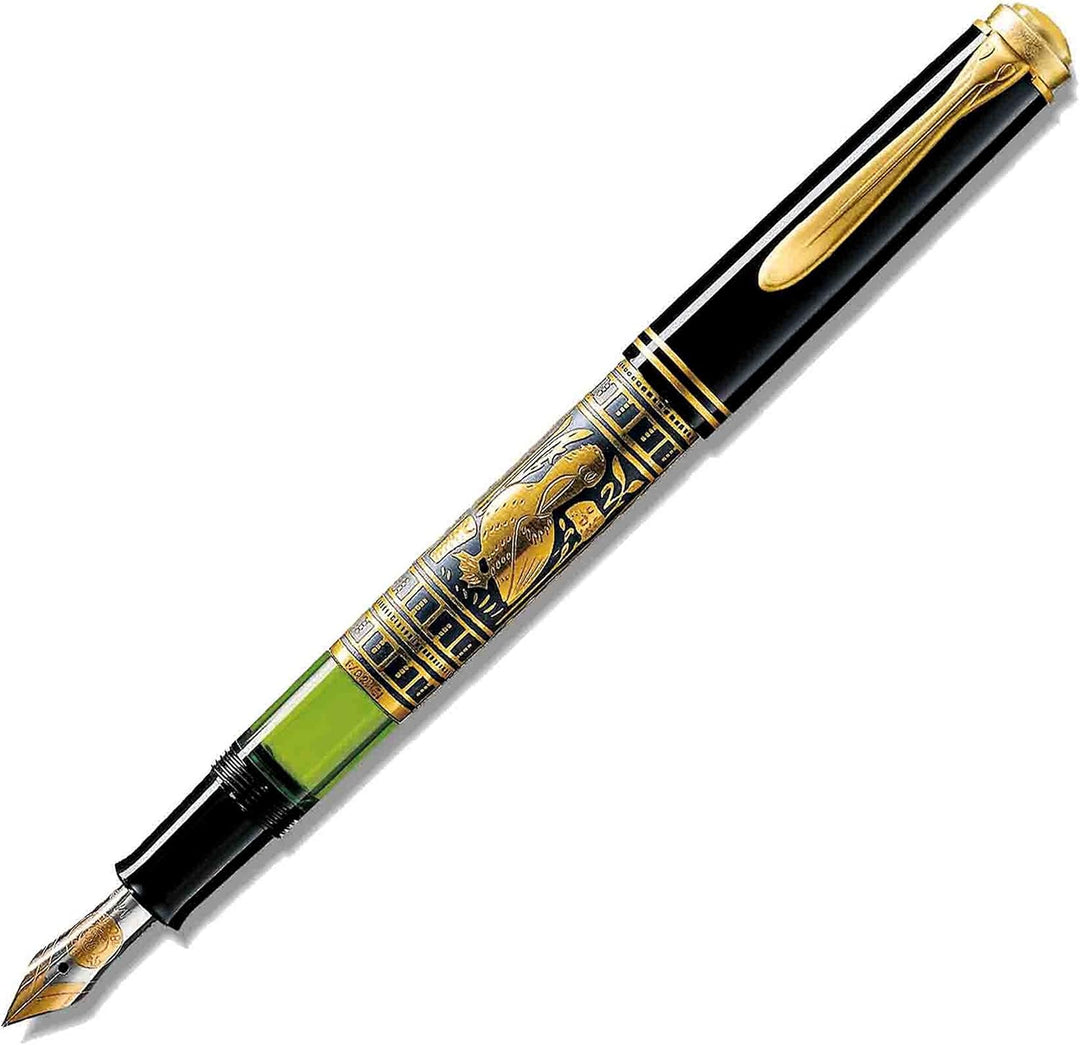 Pelikan Füllhalter Toledo 700, Schwarz, Feder B (breit), hochwertiger Kolbenfüller im Geschenk-Etui,