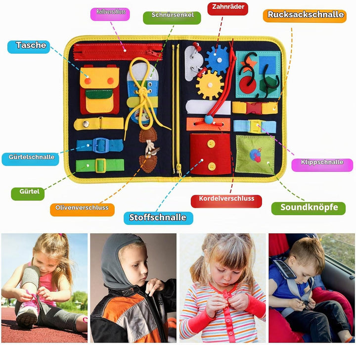 Montessori Busy Board ab 1 Jahr, 4-Schichten Activity Board für Kleinkinder Baby ab 1 2 3 4 Jahre mi