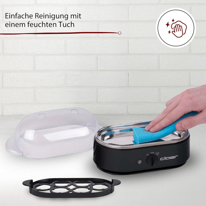 Cloer 6080 Eierkocher mit akustischer Fertigmeldung, 350 W,
