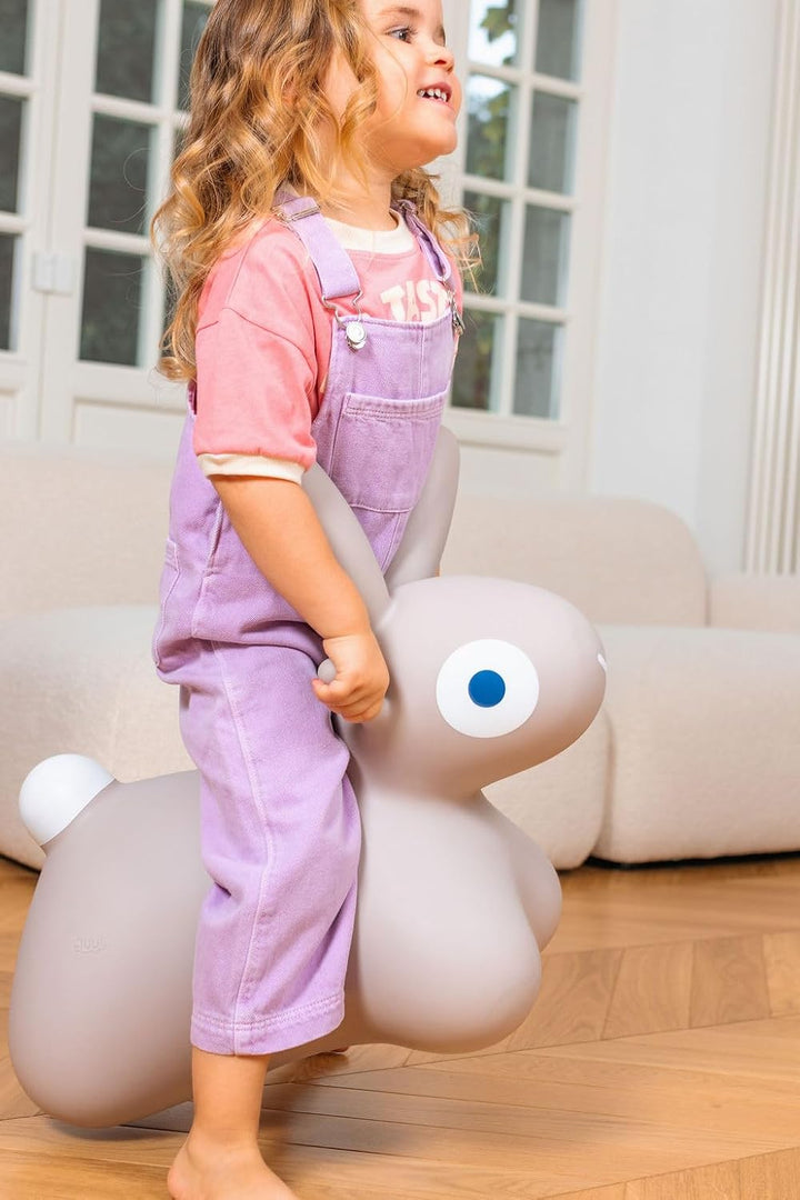 Quut Hoppi Bunny Hüpftier ab 18 Monaten – Aufblasbares Reittier für Kinder, Inkl. Pumpe – Hüpfspielz