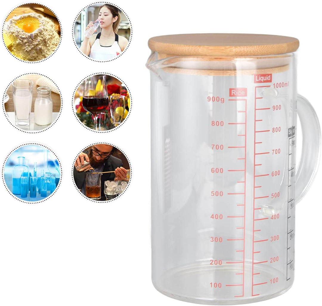 Messbecher Glas,Messbecher, V-Förmige Düse, Klare Skala, Bequemer Griff, Kaffeetassen Aus Borosilika