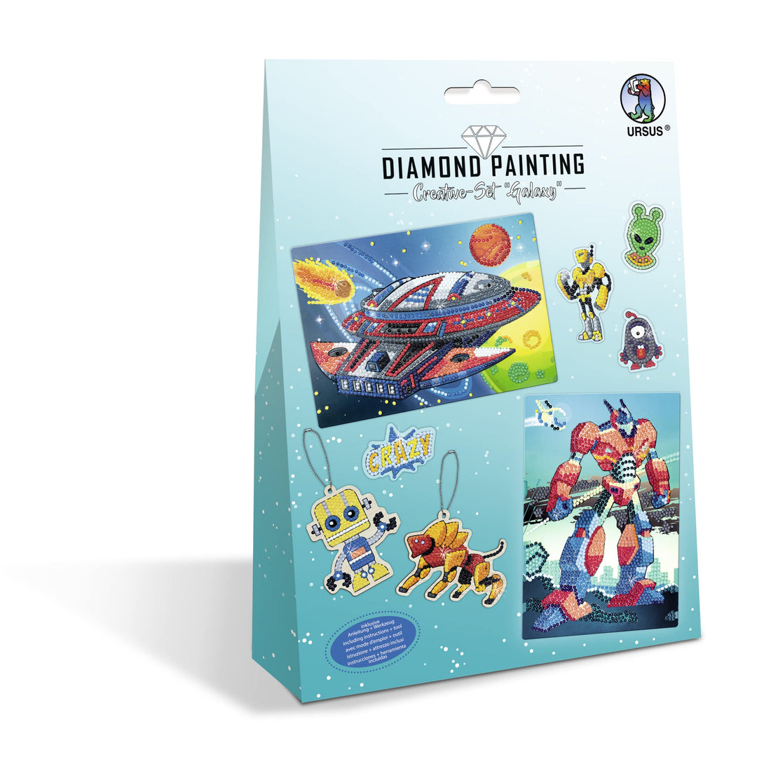 Ursus 43510004 - Diamond Painting Creative Set "Galaxy", Bastel-Set für Kinder zum kreativen Gestalt