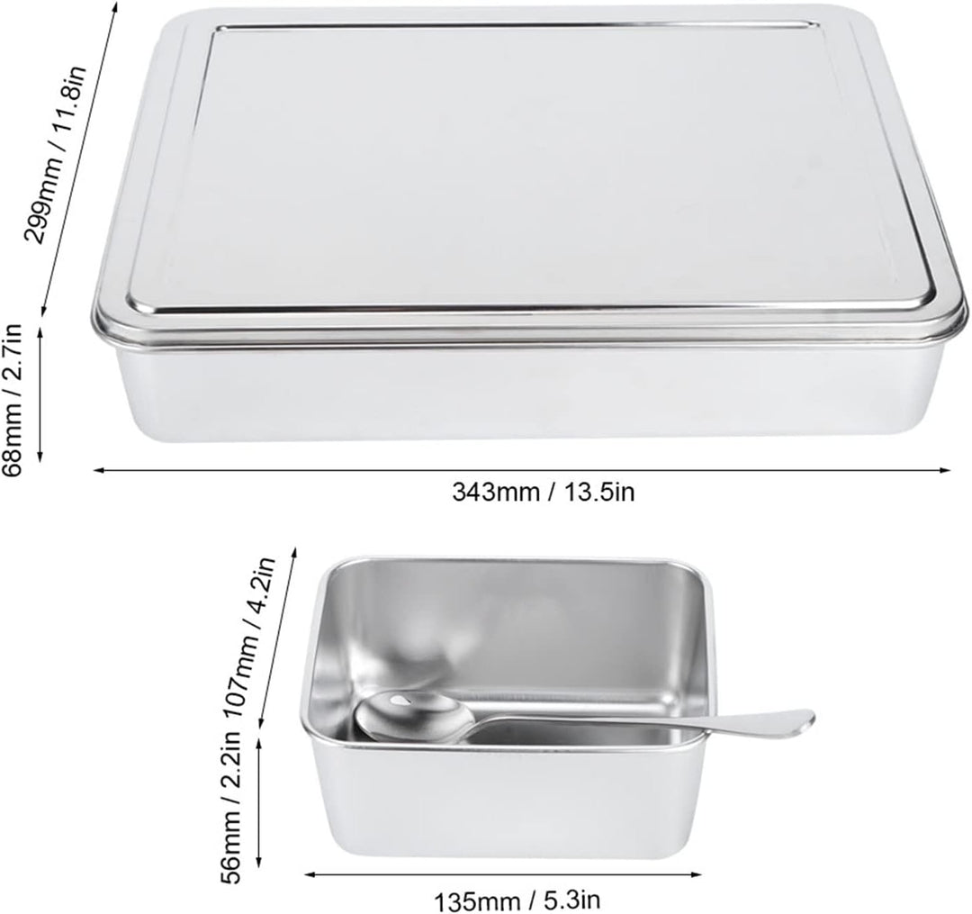 Haofy Edelstahl-Gewürzbox, Gewürzvorratsbehälter mit 6 Gittern, Gewürzglasbehälter-Set mit Löffeln K