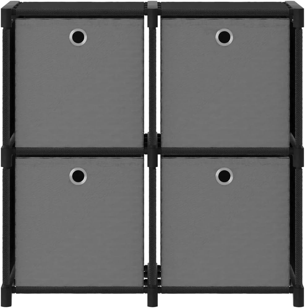 Tidyard Würfel Regal Wohndekorregal Mit 4 offenen Fächern und 4 Boxen Bücherregal Standregal Würfelr