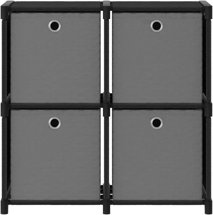 Tidyard Würfel Regal Wohndekorregal Mit 4 offenen Fächern und 4 Boxen Bücherregal Standregal Würfelr