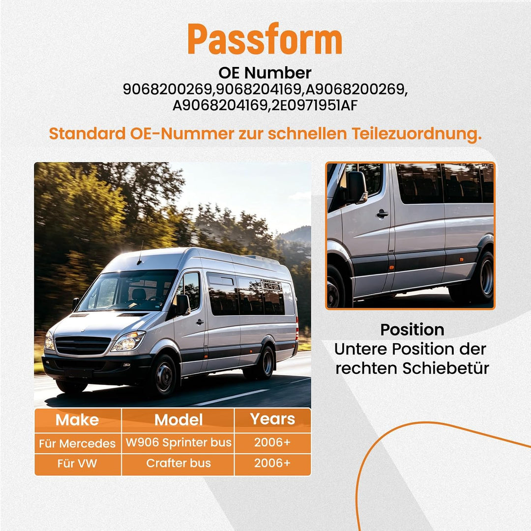 maXpeedingrods Elektrisches Schiebetürkabel Rechts Unten für Mercedes Sprinter B906 für VW Crafter 2