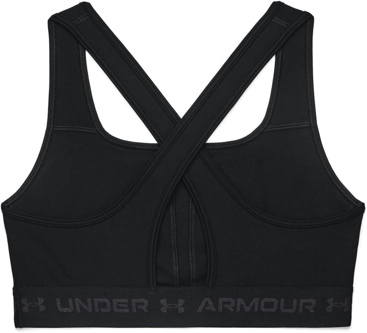 Under Armour Damen Crossback Mid Heather Sport-BH Schwarz XS, Schwarz XS