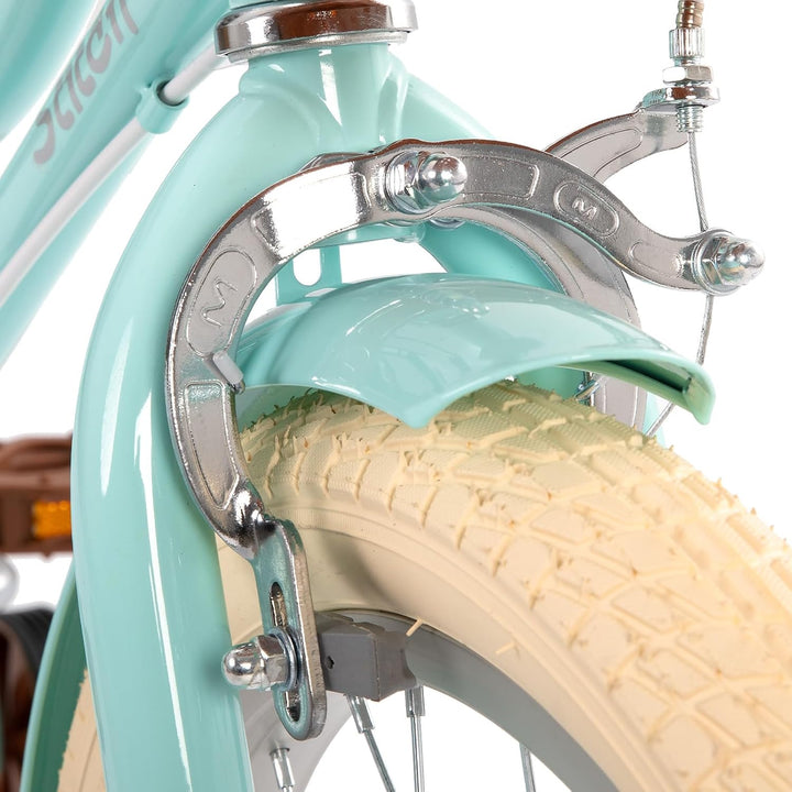 STITCH MANCHI 12/14/16/18 Zoll Kinderfahrrad mit Korb & Stabilisatoren für 2-9 Jahre alte Mädchen &