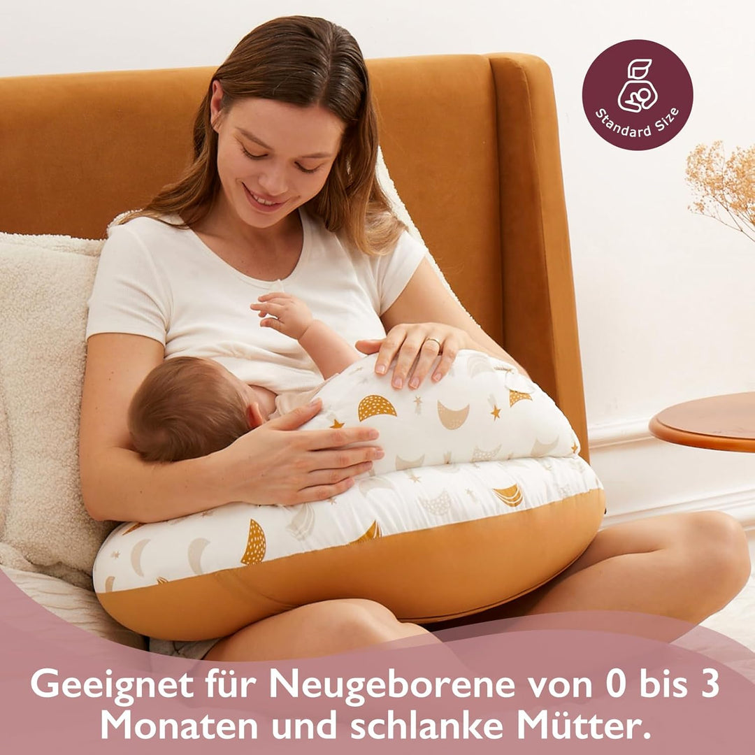 Momcozy Stillkissen mit Sicherheitsumrandung – Ergonomisches Still- und Lagerungskissen mit verstell