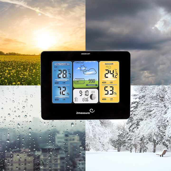 BROWIN® Funk-Wetterstation mit Aussensensor 260908 | Wettervorhersage, 90 m Reichweite, Schwarz
