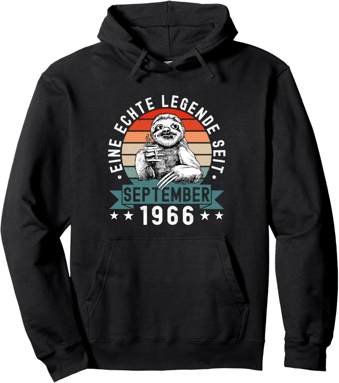 Faultier Geburtstag September 1966 Geboren Jahrgang 1966 Pullover Hoodie