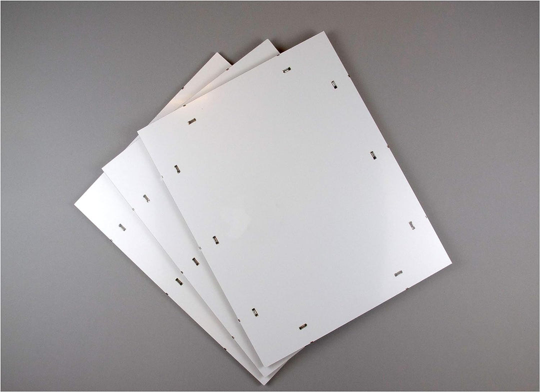 ideenwelt24 Rahmenloser Bildtrager clipframe 33 x 98 cm mit weisser Rückwand und 2 mm klarem Kunstgl