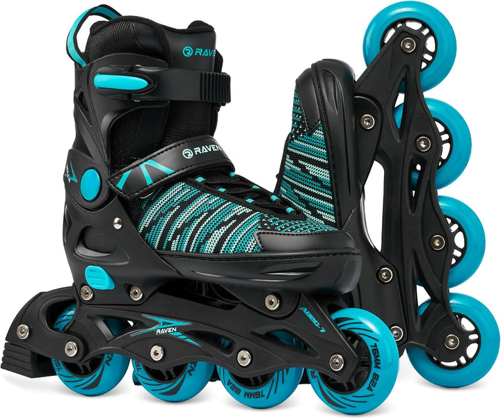 RAVEN 3in1 Inline Skates Triskates Rollschuhe Inliner für Kinder und Erwachsene verstellbar 37-40 (2