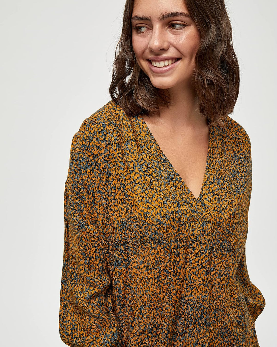Desires Damen Gebbi Long Sleeve Top mit langem Arm S 5835p Buckethorn Brown Pr, S 5835p Buckethorn B