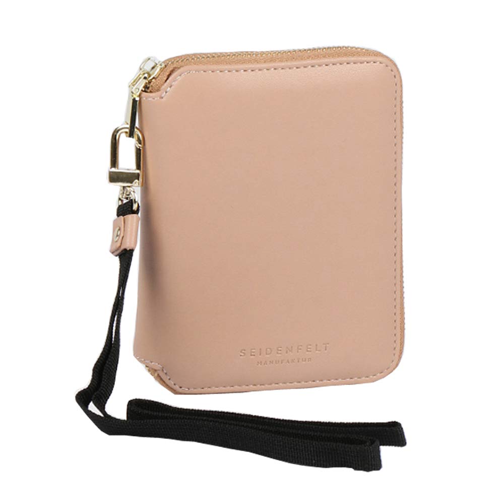 Seidenfelt Zipperbörse Selma, lederfrei, 13 cm, Light Toffee