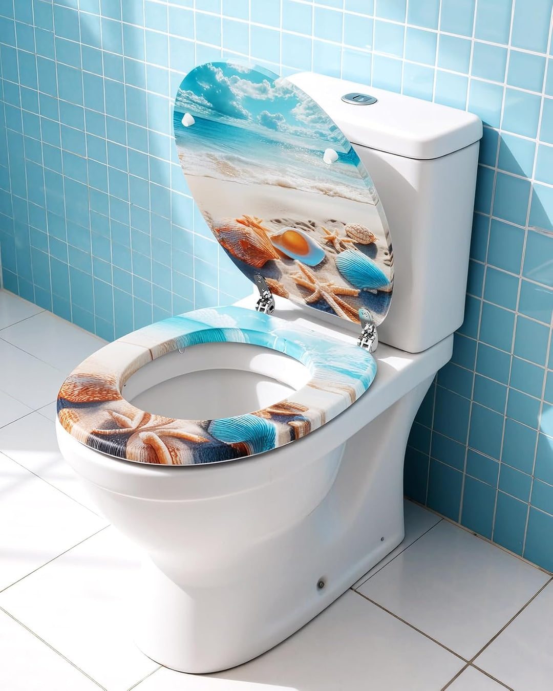 Ribelli WC Sitz mit Absenkautomatik, Toilettendeckel O-Form in Viele Motiven, Klodeckel Einfache Mon