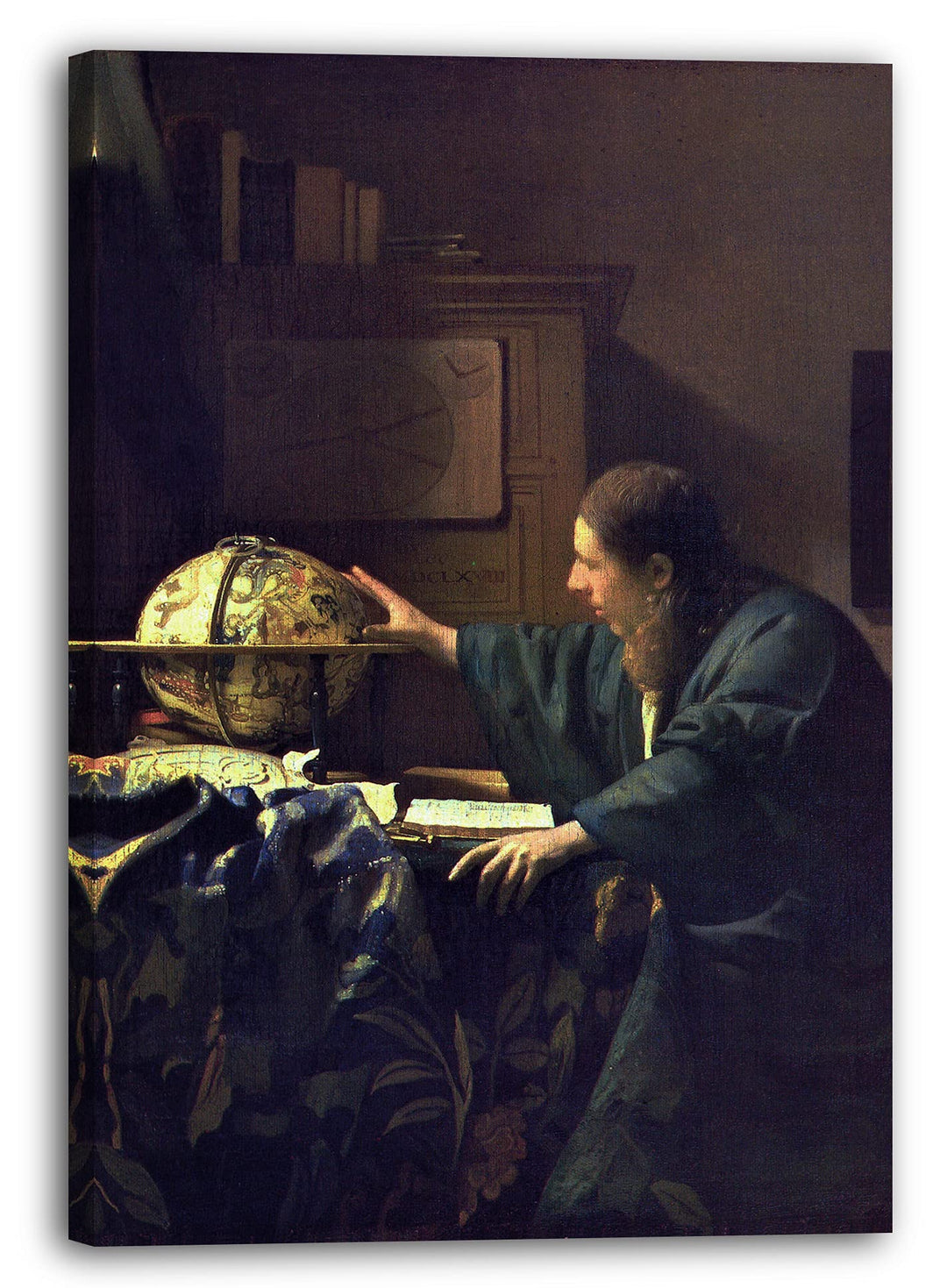 Printed Paintings Leinwand (40x60cm): Jan Vermeer - Der Astronom (1668) 40x60 cm, 40x60 cm