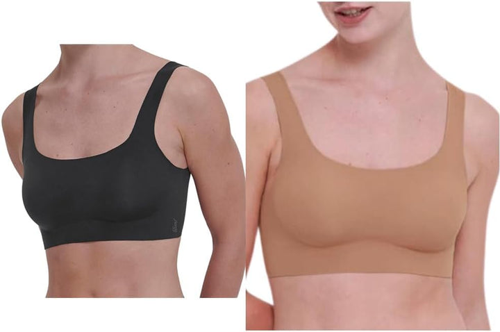 Sloggi Damen Zero Feel 2.0 Top L Black + Nostalgic Brown, L Black + Nostalgic Brown