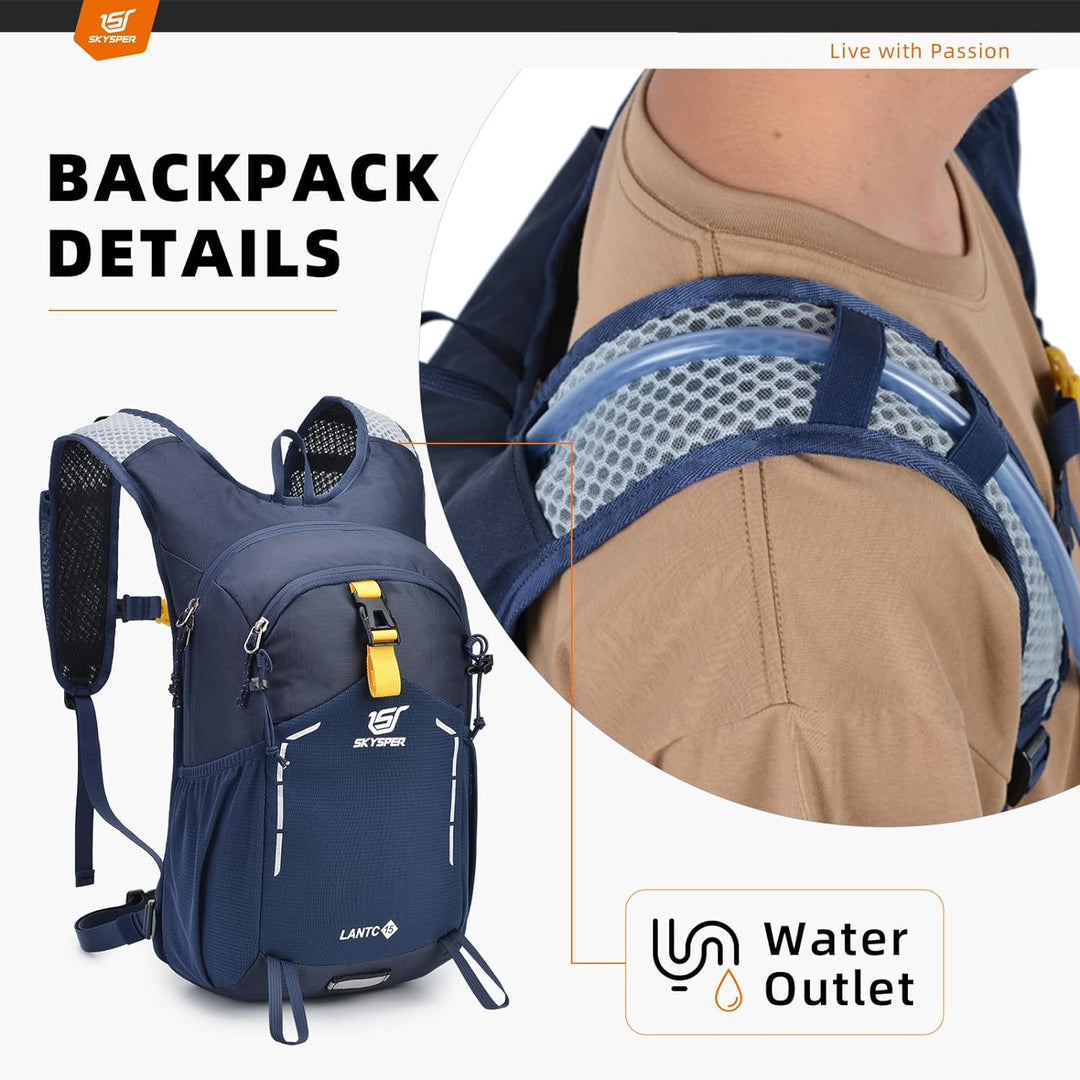 SKYSPER Wanderrucksack 15L Rucksack Klein Tagesrucksack Trekkingrucksack Travel Daypack Wandern Ruck