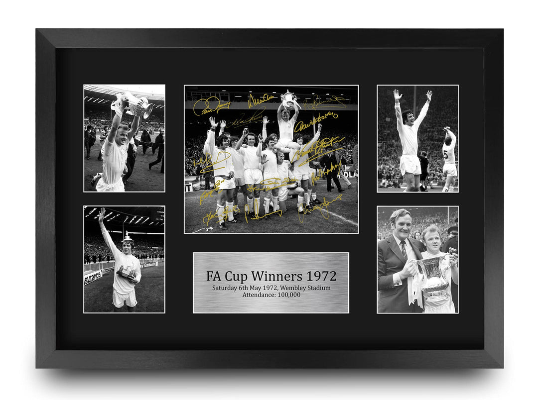 HWC Trading FR A3 Leeds United 1972 FA Cup Winners Autogramm-Display für Fussballfans und Fans, gera