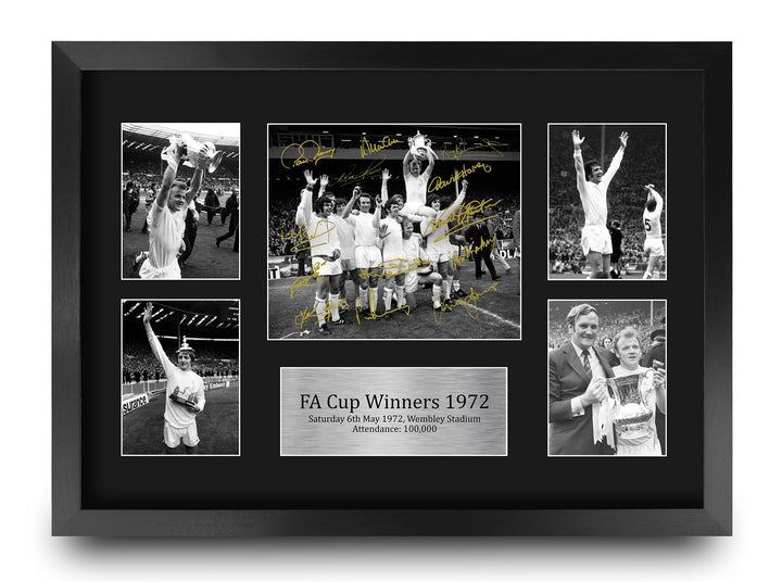 HWC Trading FR A3 Leeds United 1972 FA Cup Winners Autogramm-Display für Fussballfans und Fans, gera