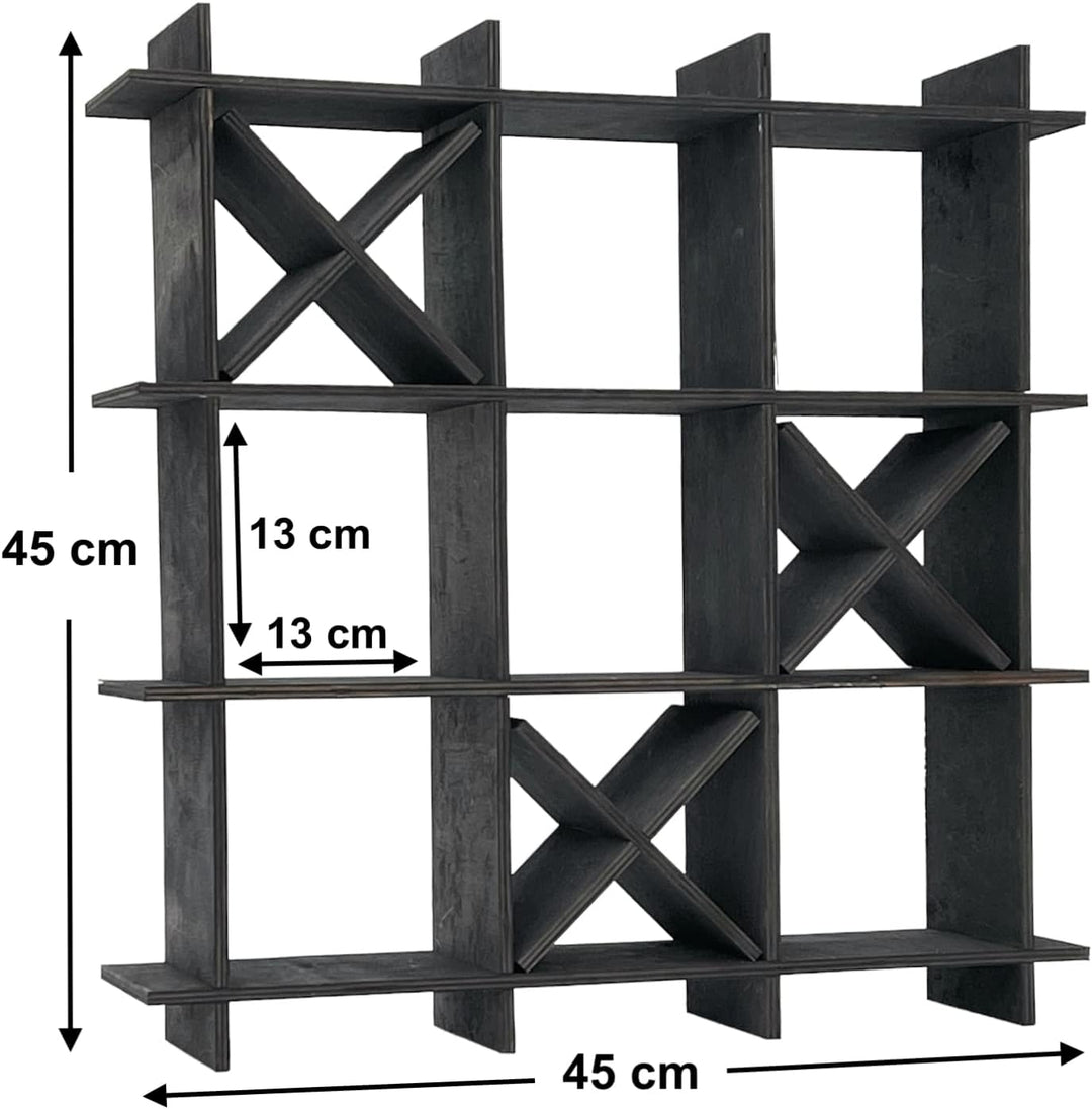 DanDiBo Toilettenpapierhalter Schwarz Holz Tic Tac Toe 96421 Klopapierhalter WC Freistehend Ersatzro