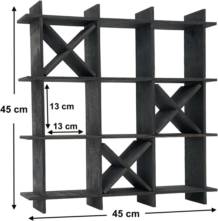 DanDiBo Toilettenpapierhalter Schwarz Holz Tic Tac Toe 96421 Klopapierhalter WC Freistehend Ersatzro