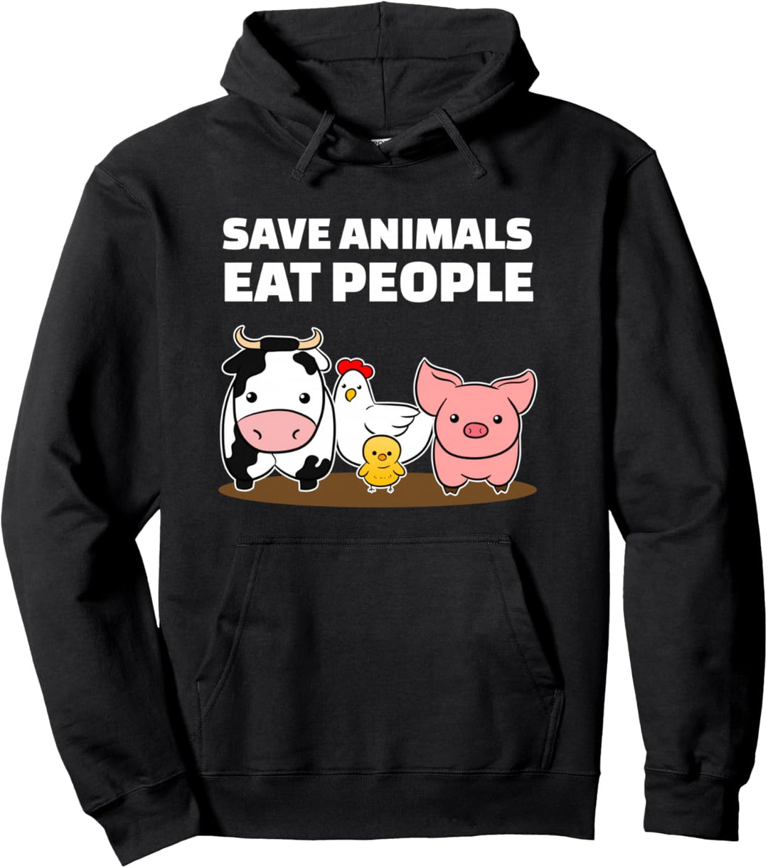 Save Animals Eat People Vegetarier Veganer Tierschützer Pullover Hoodie
