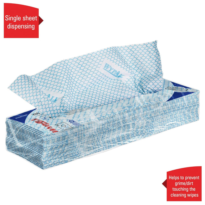 WypAll X80 Farbcodierte Reinigungstücher 7565 – Blau – 10 Packungen x 25 Wischtücher für hohe Beansp