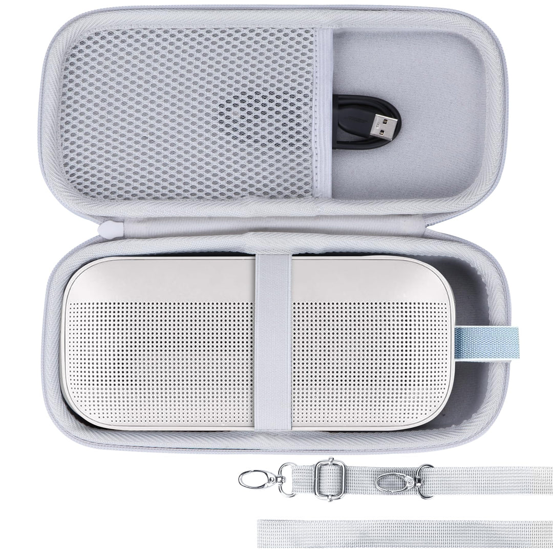 Hart Schutz Hülle Etui für Bose SoundLink Flex (2 Gen) / Flex Tragbarer Lautsprecher Weiss Etui für