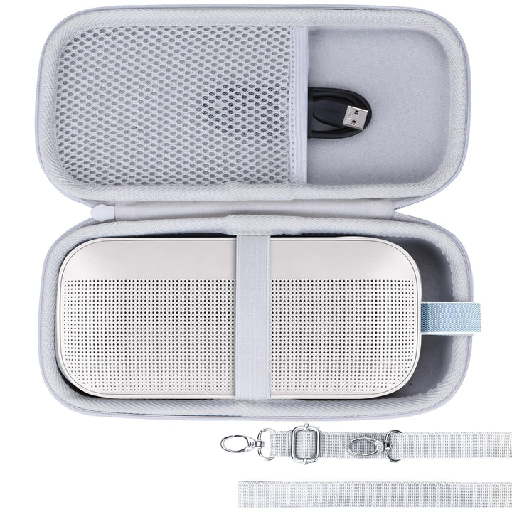 Hart Schutz Hülle Etui für Bose SoundLink Flex (2 Gen) / Flex Tragbarer Lautsprecher Weiss Etui für