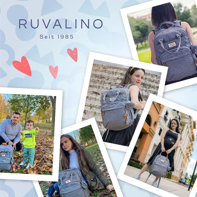 RUVALINO Baby Wickelrucksack Wickeltasche Rucksack mit tragbarer Wickelauflage, Schnullerhalter und